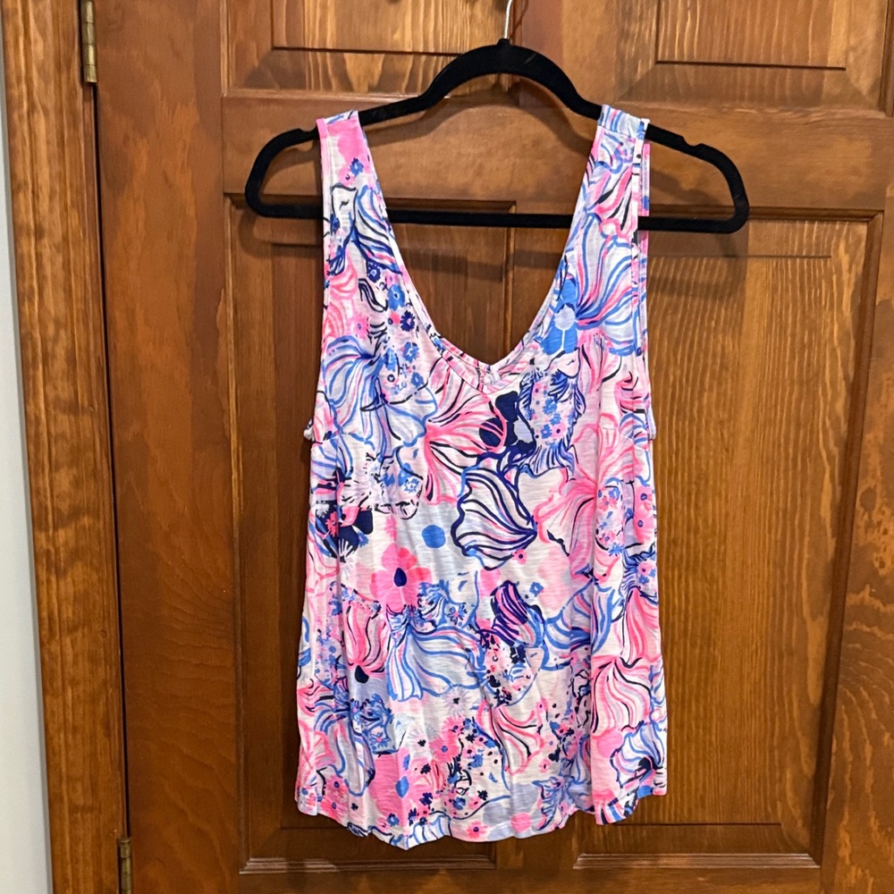 Lilly Pulitzer Vibrant Pink and Blue Tank Top